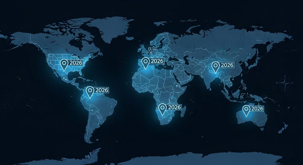 Infographic showing the impact of the 2026 election cycle on the global economy and inflation rates